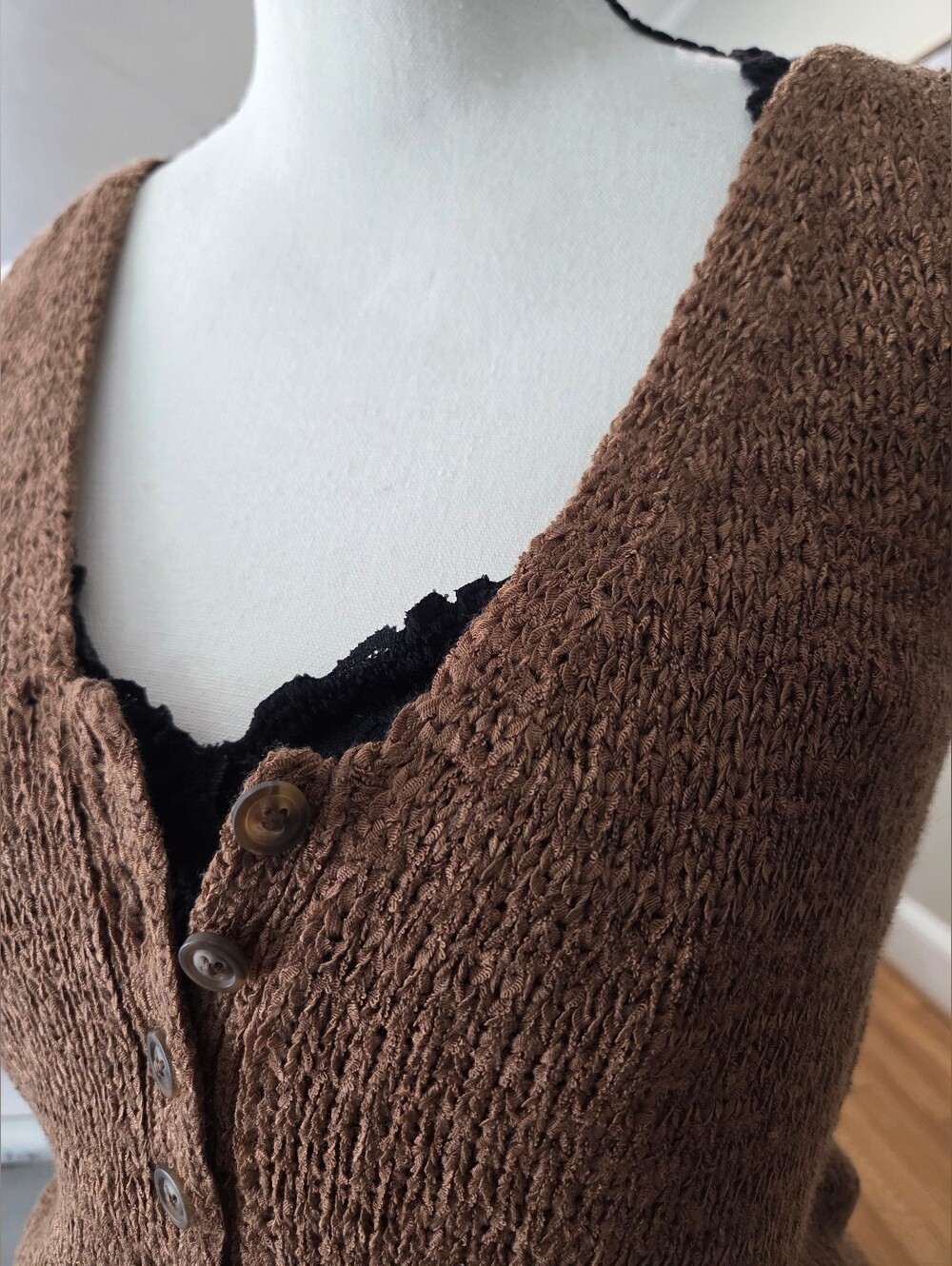 Universal Thread Brown Knit Sleeveless Henley Tank Top  | Size XS